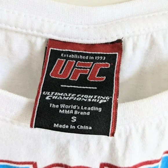 Wrestling UFC Mens Tshirt Ultimate Fighting Championship White American Flag - S - Picture 5 of 5